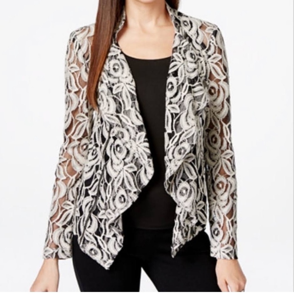 INC ZIPPER DETAIL FLORAL JACKET